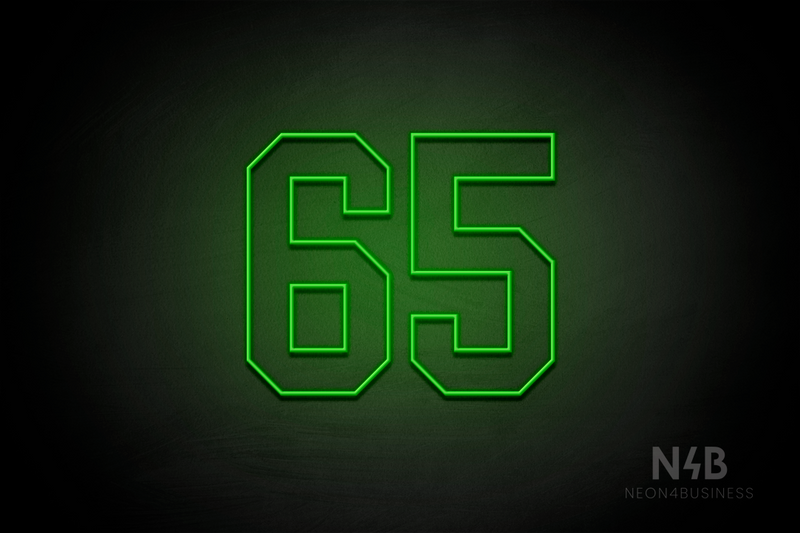 Number "65" (Details font) - LED neon sign