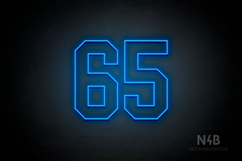 Number "65" (Details font) - LED neon sign