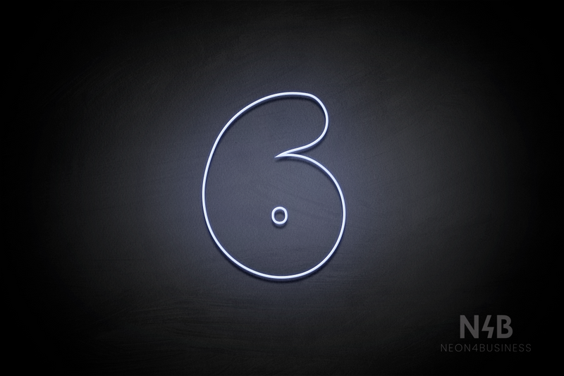 Number "6" (Fabeka font) - LED neon sign
