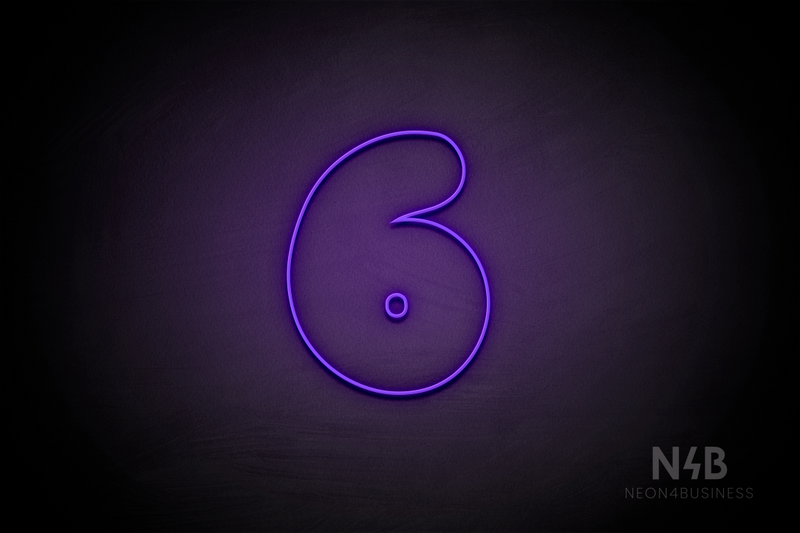 Number "6" (Fabeka font) - LED neon sign