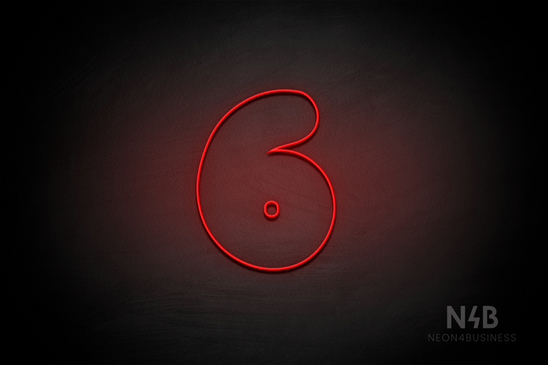 Number "6" (Fabeka font) - LED neon sign