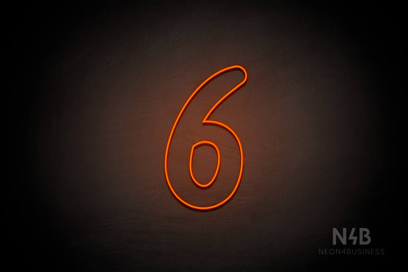 Number "6" (Queen font) - LED neon sign