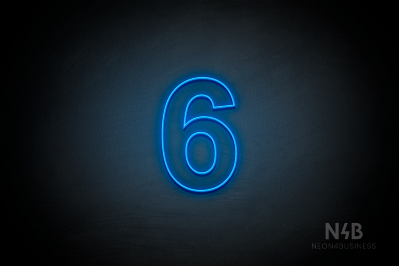 Number "6" (Arial font) - LED neon sign