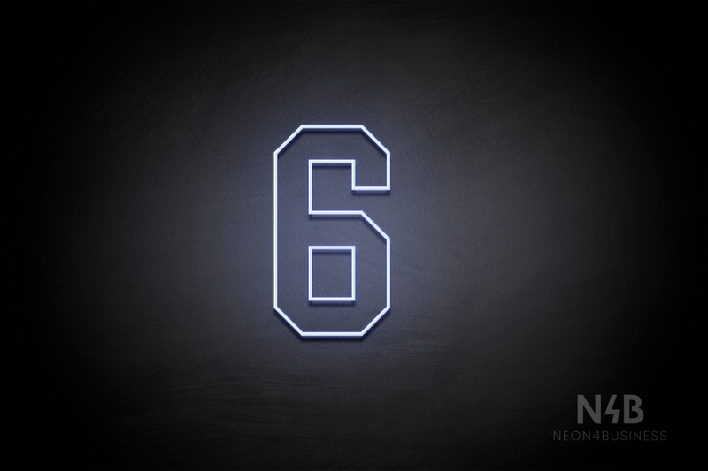 Number "6" (Details font) - LED neon sign