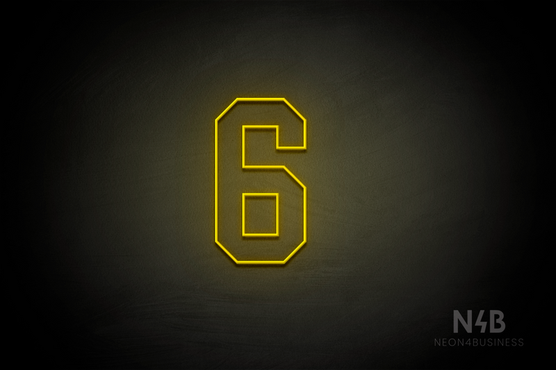 Number "6" (Details font) - LED neon sign