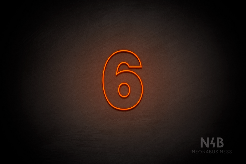 Number "6" (Roletta font) - LED neon sign