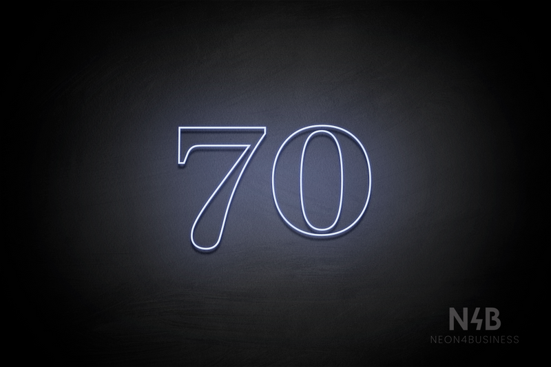 Number "70" (World font) - LED neon sign