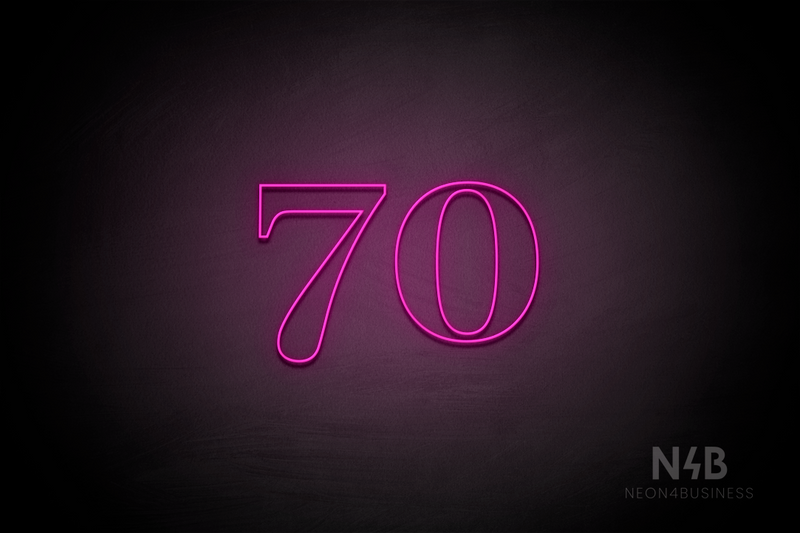 Number "70" (World font) - LED neon sign