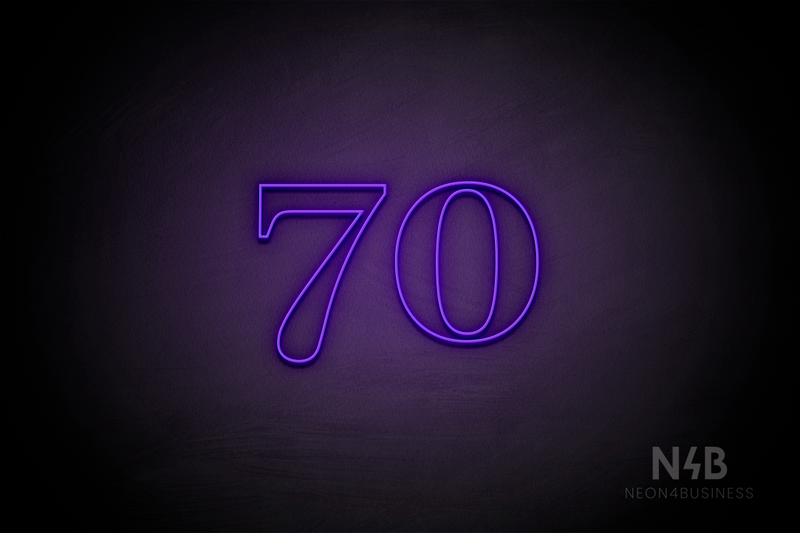 Number "70" (World font) - LED neon sign