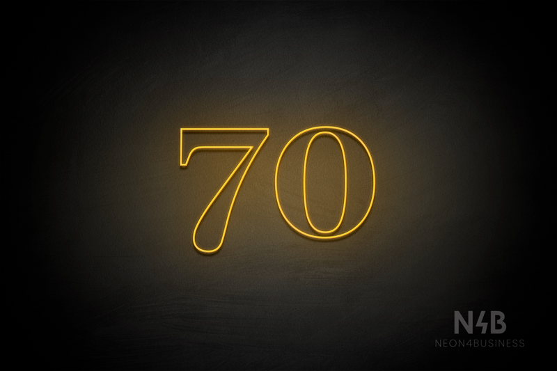 Number "70" (World font) - LED neon sign