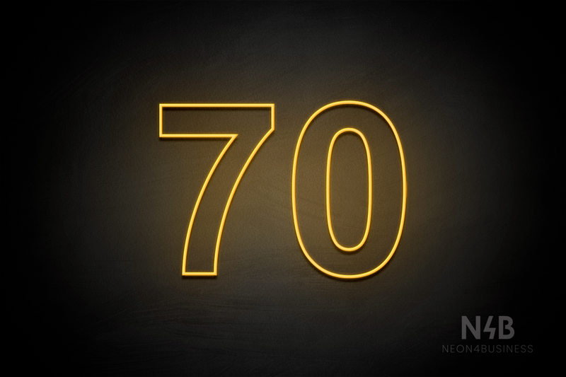 Number "70" (Arial font) - LED neon sign