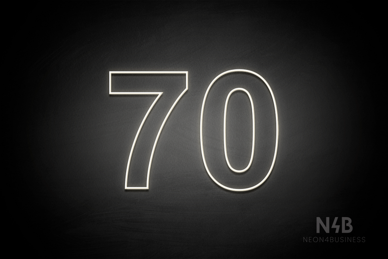 Number "70" (Arial font) - LED neon sign