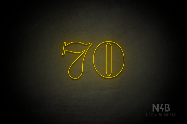 Number "70" (Bodoni font) - LED neon sign