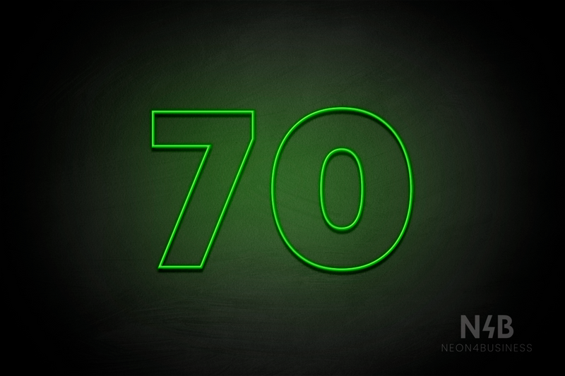 Number "70" (Roletta font) - LED neon sign