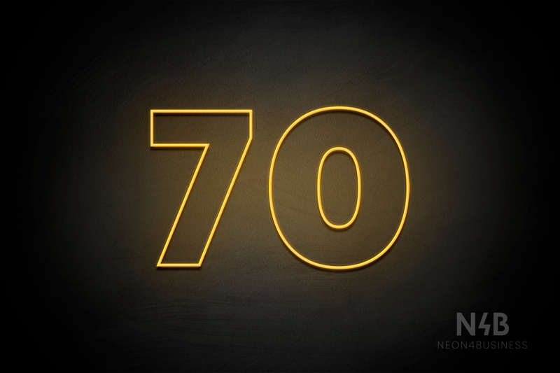 Number "70" (Roletta font) - LED neon sign