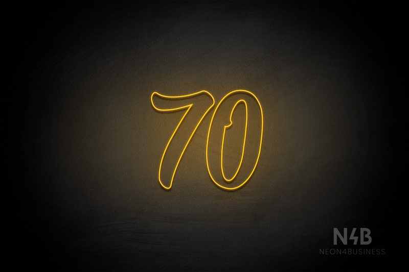 Number "70" (Charming font) - LED neon sign