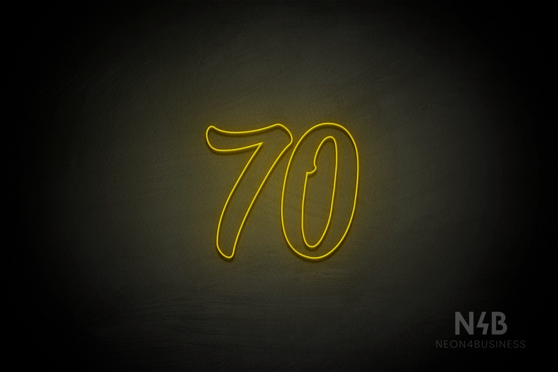 Number "70" (Charming font) - LED neon sign