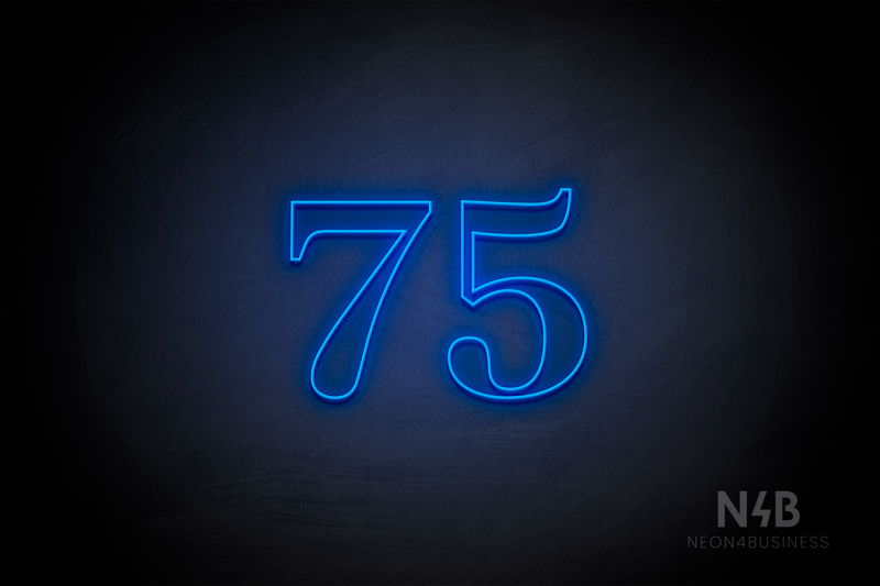Number "75" (World font) - LED neon sign
