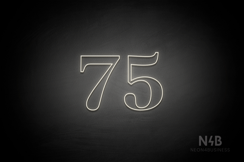 Number "75" (World font) - LED neon sign