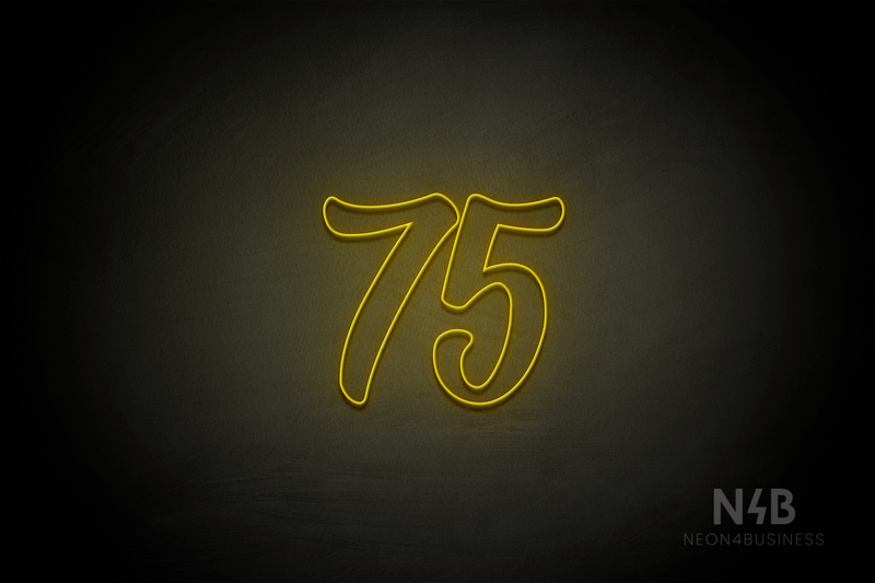 Number "75" (Charming font) - LED neon sign