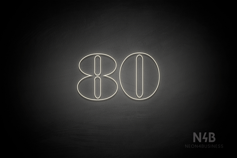 Number "80" (Bodoni Libre font) - LED neon sign