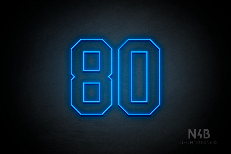 Number "80" (Details font) - LED neon sign