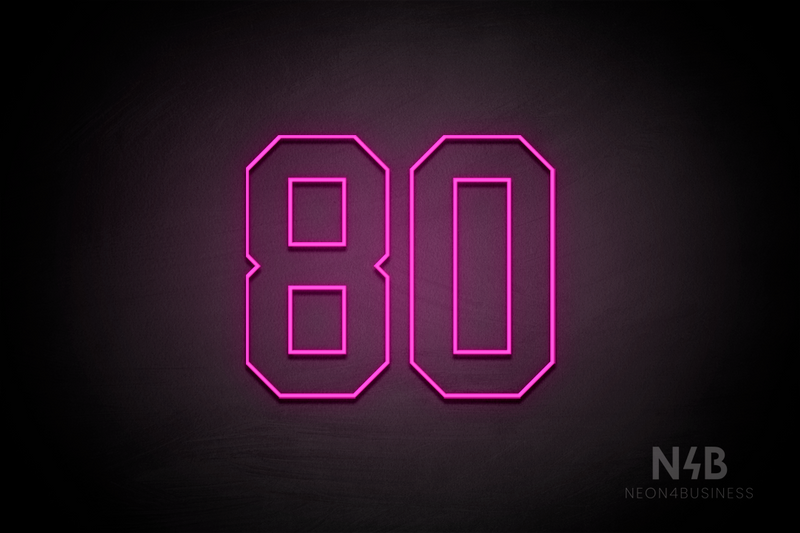 Number "80" (Details font) - LED neon sign