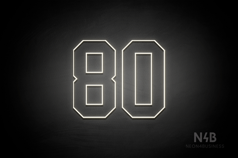 Number "80" (Details font) - LED neon sign