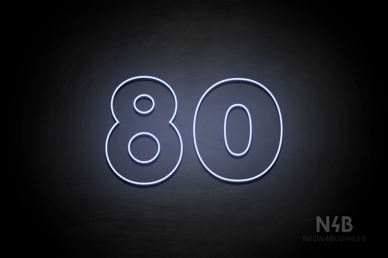 Number "80" (Roletta font) - LED neon sign