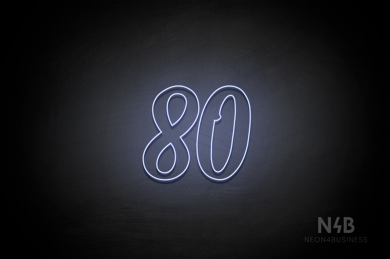 Number "80" (Charming font) - LED neon sign