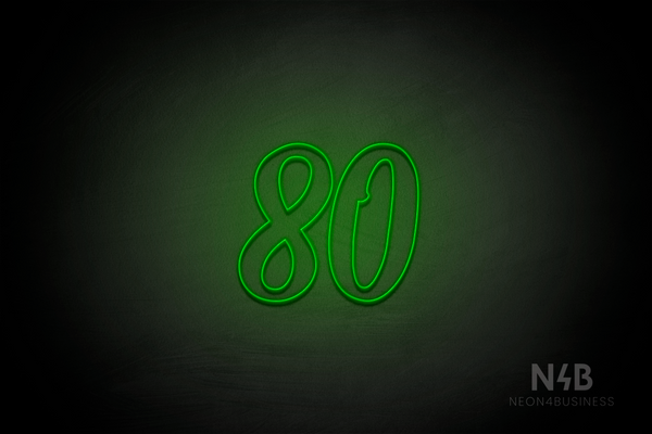 Number "80" (Charming font) - LED neon sign