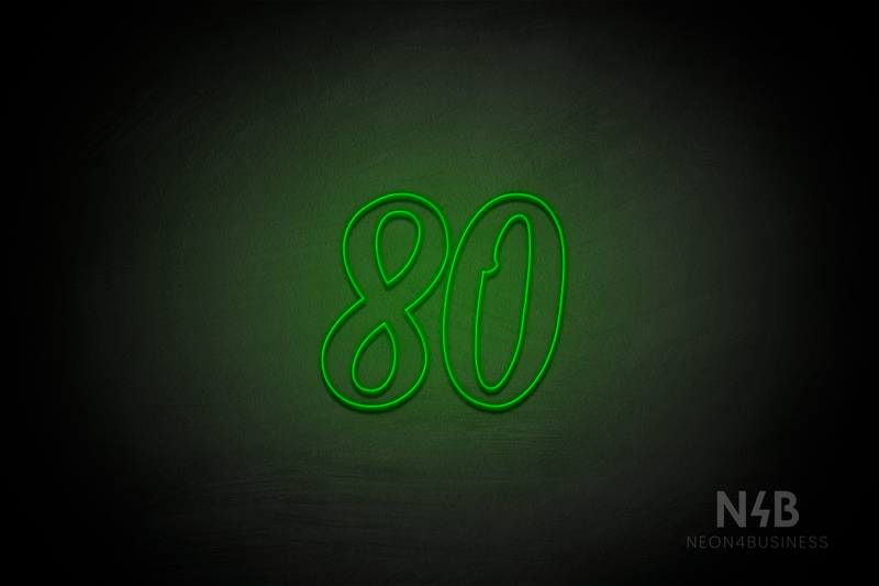 Number "80" (Charming font) - LED neon sign