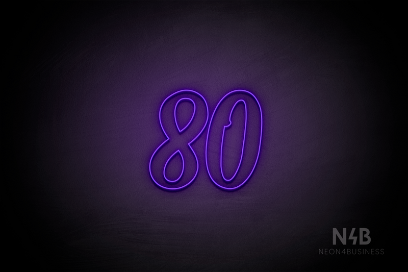 Number "80" (Charming font) - LED neon sign