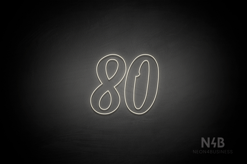 Number "80" (Charming font) - LED neon sign