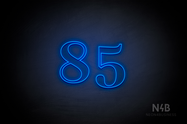 Number "85" (World font) - LED neon sign