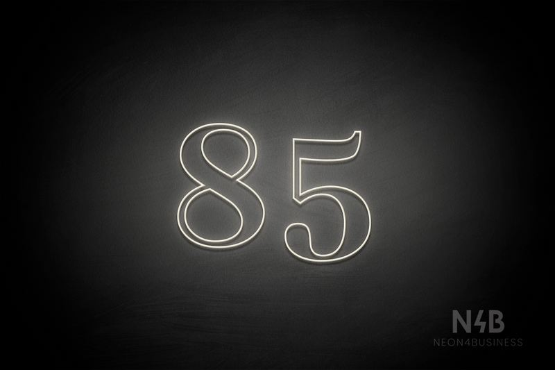 Number "85" (World font) - LED neon sign