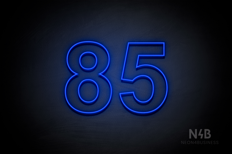 Number "85" (Arial font) - LED neon sign