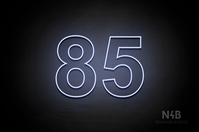 Number "85" (Arial font) - LED neon sign