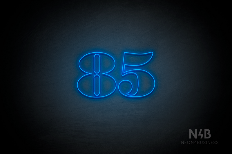 Number "85" (Bodoni Libre font) - LED neon sign
