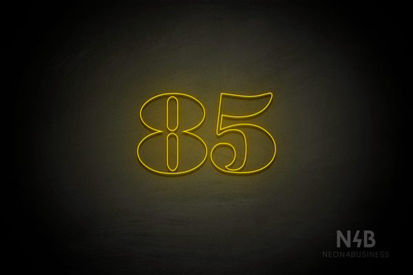 Number "85" (Bodoni Libre font) - LED neon sign