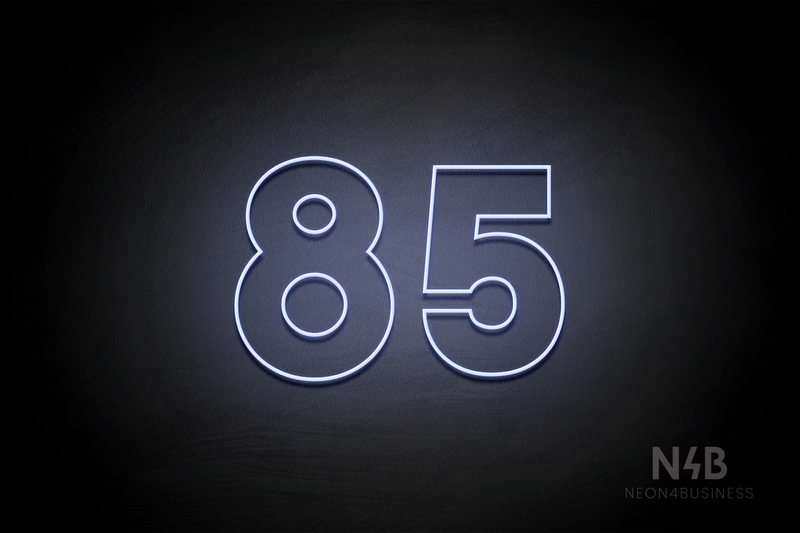 Number "85" (Roletta font) - LED neon sign