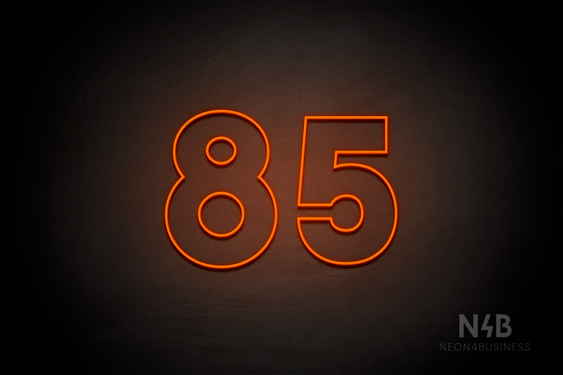 Number "85" (Roletta font) - LED neon sign