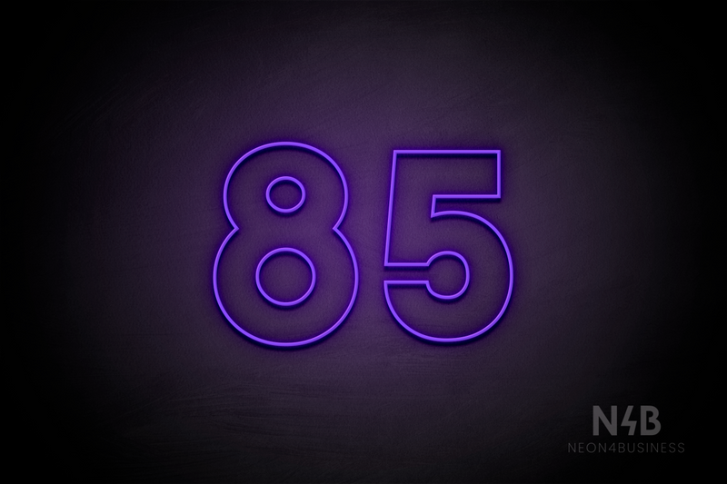 Number "85" (Roletta font) - LED neon sign