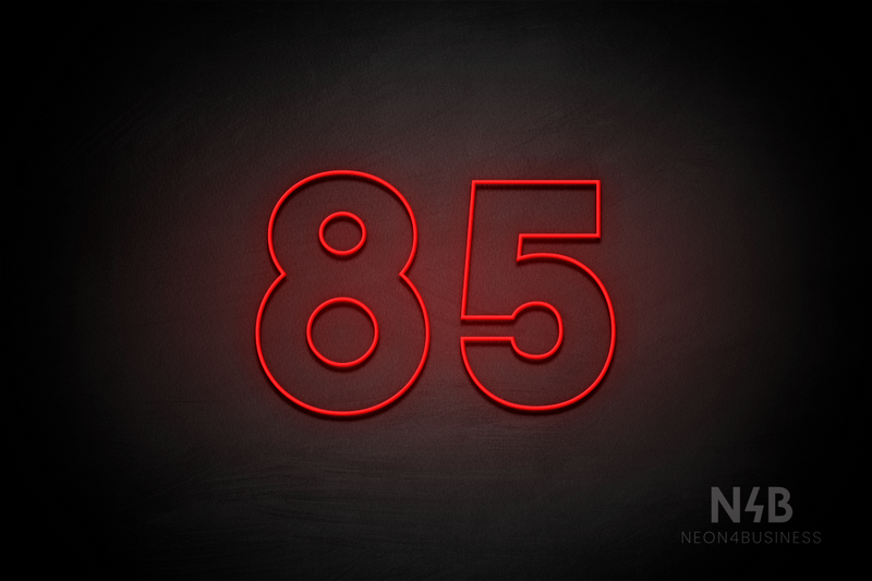 Number "85" (Roletta font) - LED neon sign
