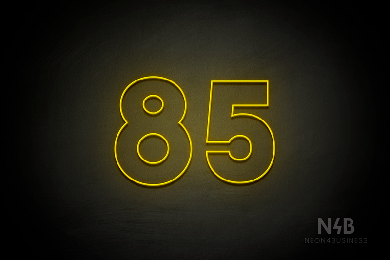 Number "85" (Roletta font) - LED neon sign