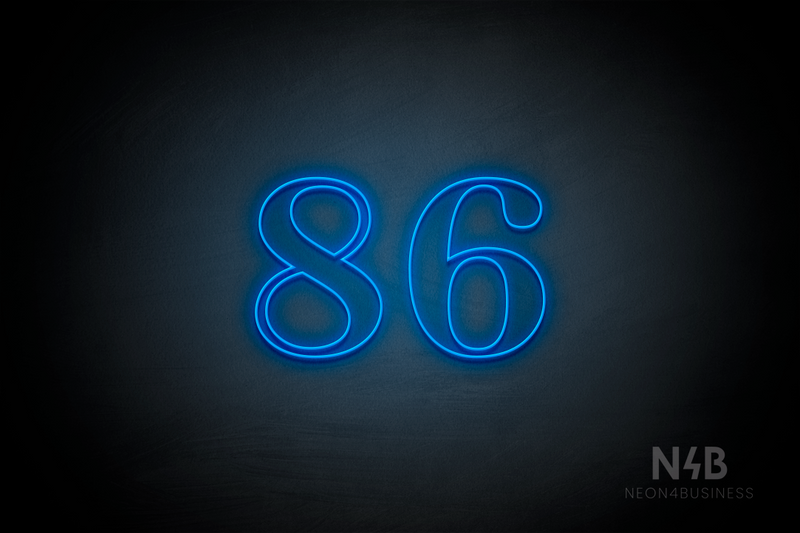 Number "86" (World font) - LED neon sign