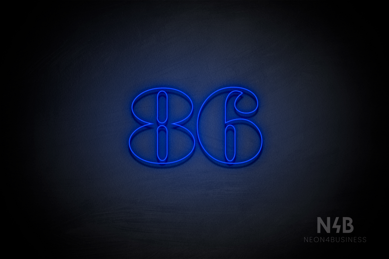 Number "86" (Bodoni Libre font) - LED neon sign