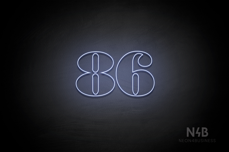 Number "86" (Bodoni Libre font) - LED neon sign