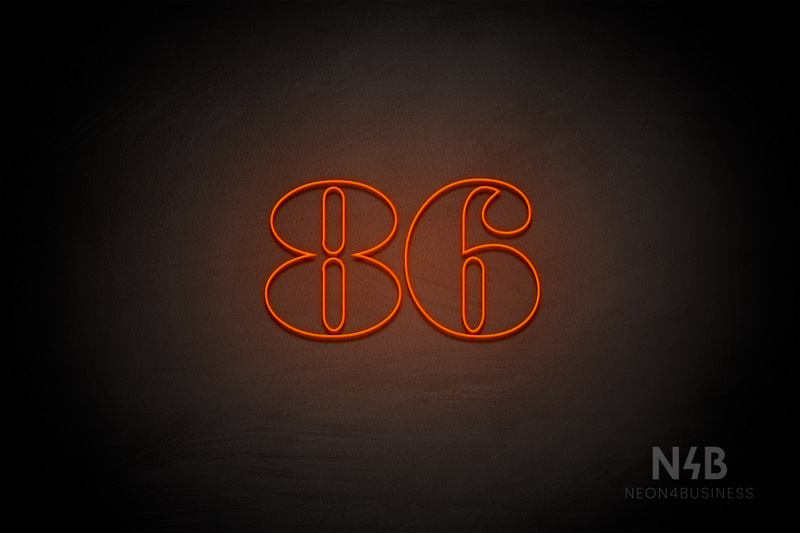 Number "86" (Bodoni Libre font) - LED neon sign