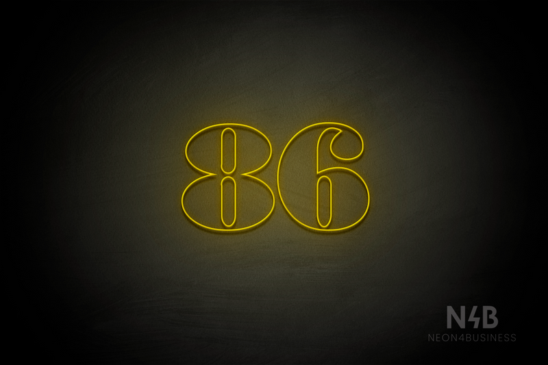 Number "86" (Bodoni Libre font) - LED neon sign